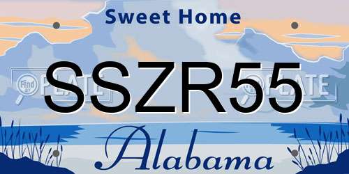 SSZR55 Alabama License Plate