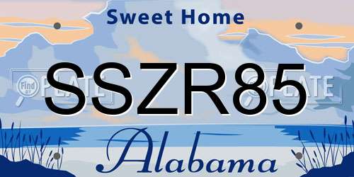 SSZR85 Alabama License Plate