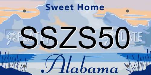 SSZS50 Alabama License Plate