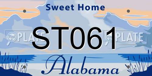 ST061 Alabama License Plate