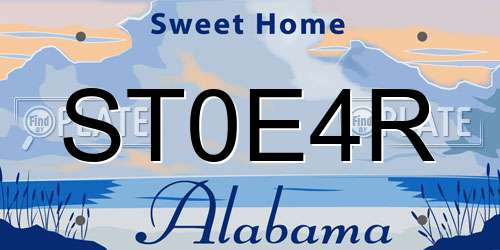 ST0E4R Alabama License Plate