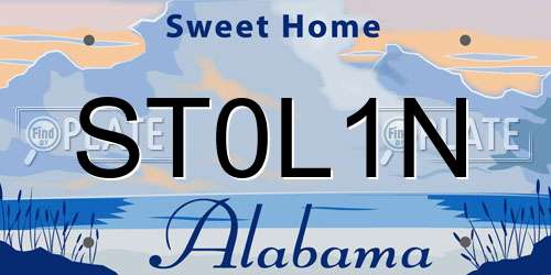 ST0L1N Alabama License Plate