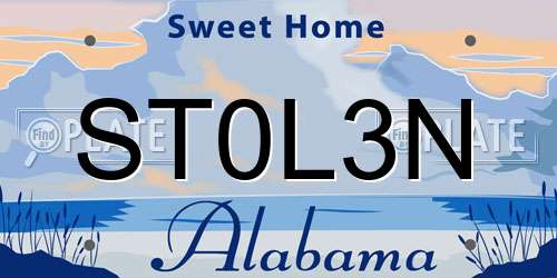 ST0L3N Alabama License Plate