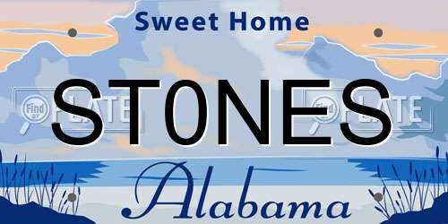 ST0NES Alabama License Plate