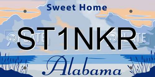 ST1NKR Alabama License Plate
