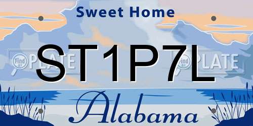ST1P7L Alabama License Plate