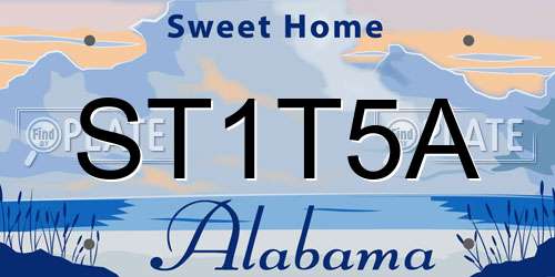 ST1T5A Alabama License Plate