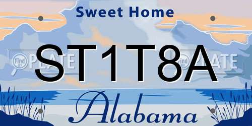 ST1T8A Alabama License Plate