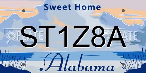 ST1Z8A Alabama License Plate