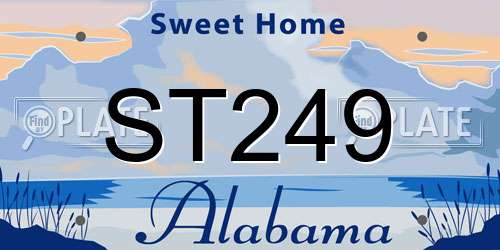 ST249 Alabama License Plate