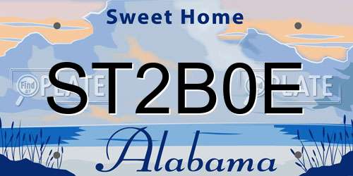 ST2B0E Alabama License Plate