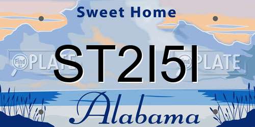 ST2I5I Alabama License Plate