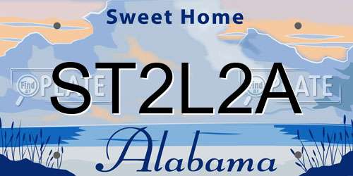 ST2L2A Alabama License Plate