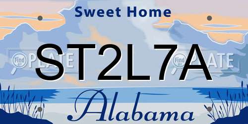 ST2L7A Alabama License Plate