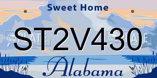 ST2V430 Alabama License Plate