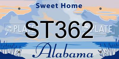 ST362 Alabama License Plate