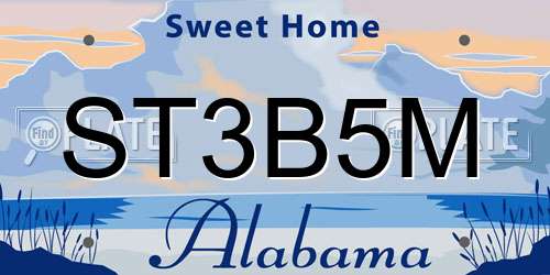 ST3B5M Alabama License Plate