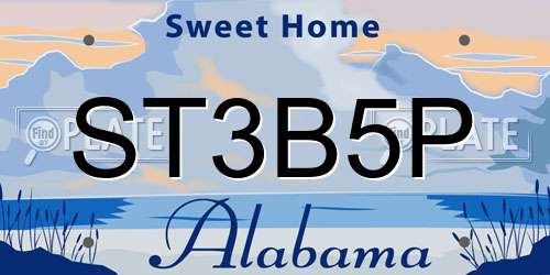 ST3B5P Alabama License Plate