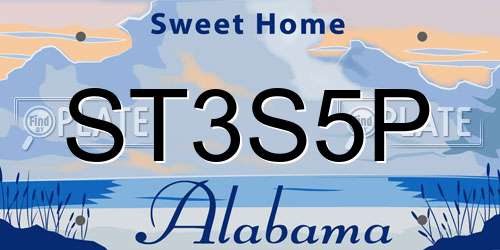 ST3S5P Alabama License Plate