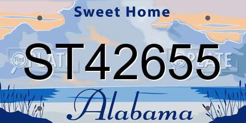 ST42655 Alabama License Plate