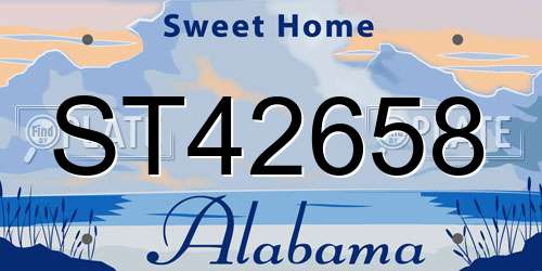 ST42658 Alabama License Plate