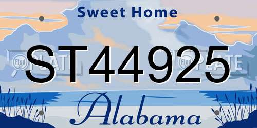 ST44925 Alabama License Plate