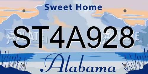 ST4A928 Alabama License Plate