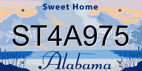 ST4A975 Alabama License Plate