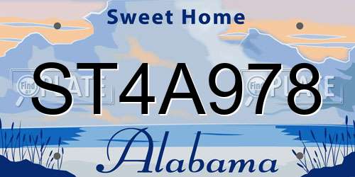 ST4A978 Alabama License Plate