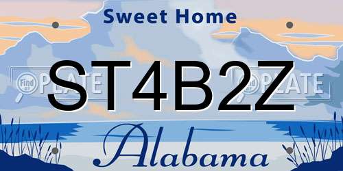 ST4B2Z Alabama License Plate
