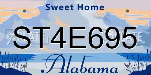 ST4E695 Alabama License Plate