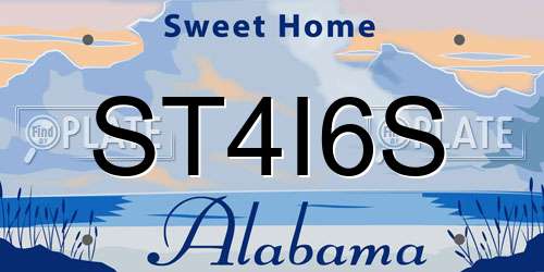 ST4I6S Alabama License Plate