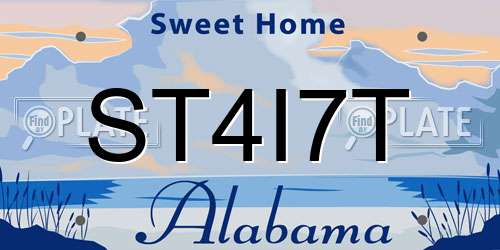 ST4I7T Alabama License Plate