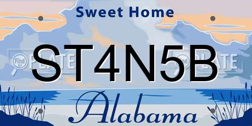 ST4N5B Alabama License Plate