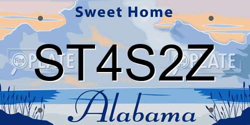 ST4S2Z Alabama License Plate