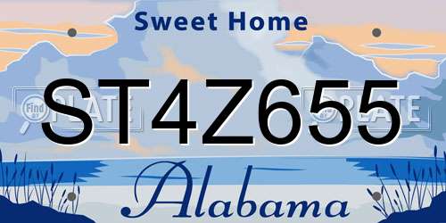 ST4Z655 Alabama License Plate