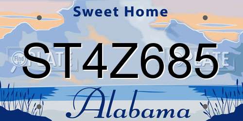 ST4Z685 Alabama License Plate