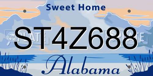ST4Z688 Alabama License Plate