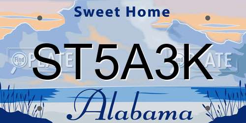 ST5A3K Alabama License Plate