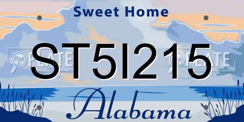ST5I215 Alabama License Plate