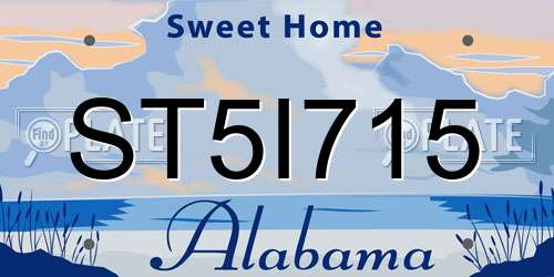 ST5I715 Alabama License Plate