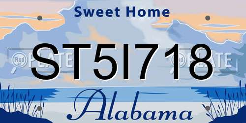 ST5I718 Alabama License Plate