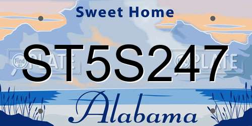 ST5S247 Alabama License Plate