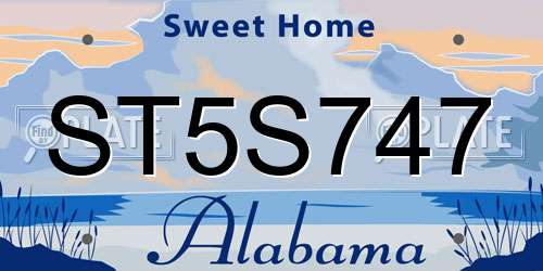 ST5S747 Alabama License Plate