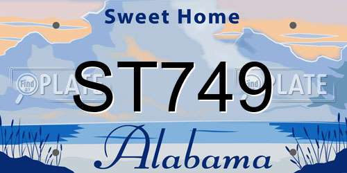 ST749 Alabama License Plate