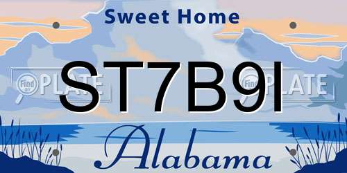 ST7B9I Alabama License Plate