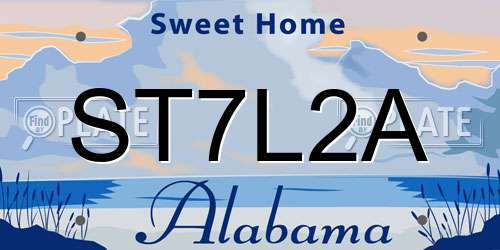 ST7L2A Alabama License Plate