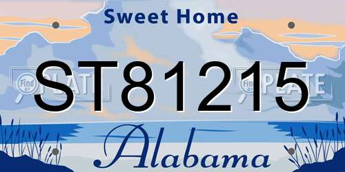 ST81215 Alabama License Plate