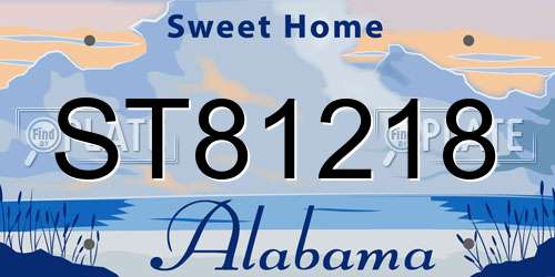 ST81218 Alabama License Plate
