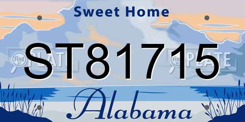 ST81715 Alabama License Plate